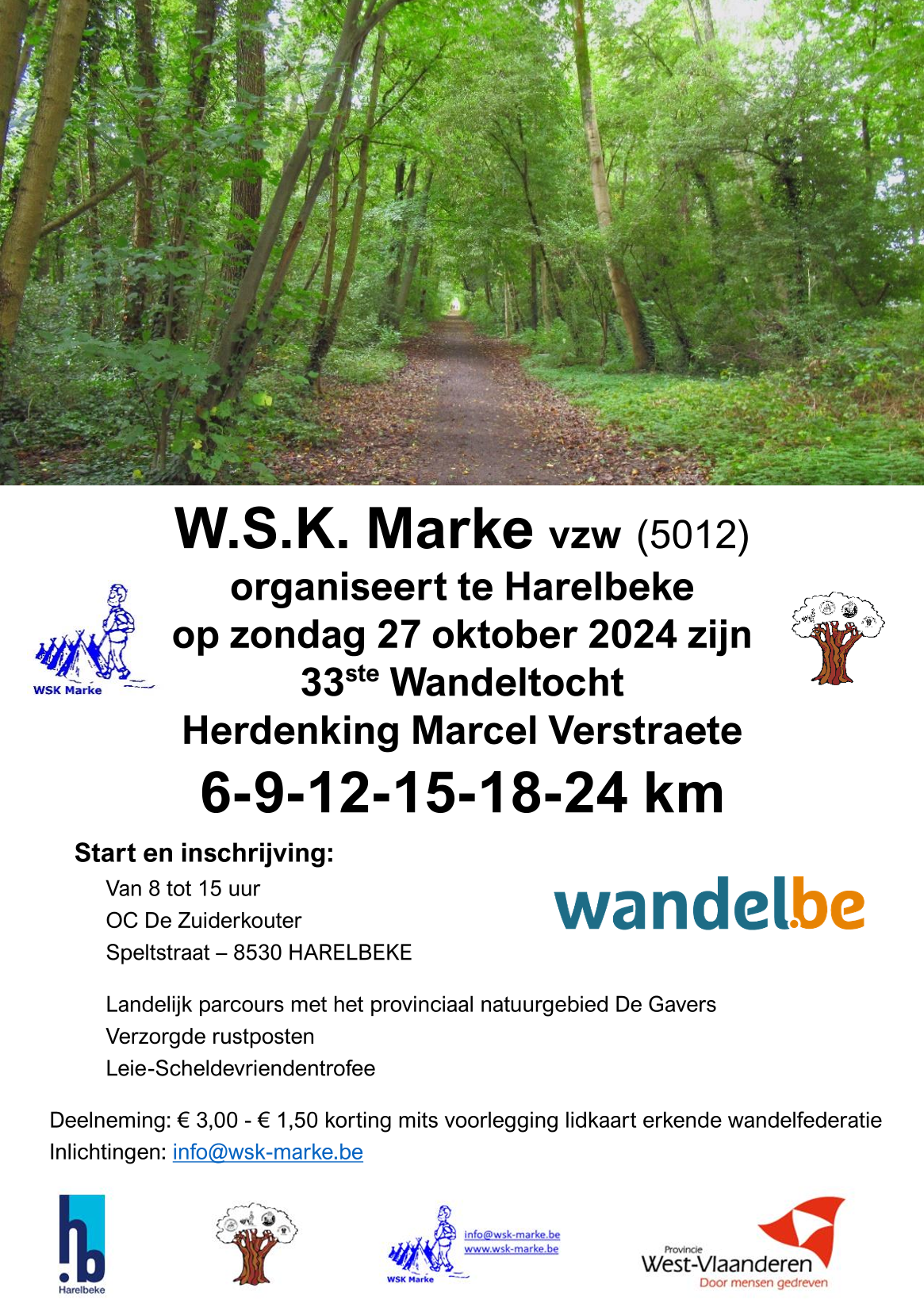 affiche Herdenkingstocht Marcel Verstraete